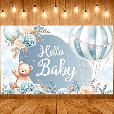 Imagem de Chuveiro Revelação de Gênero Recém-Nascido Celebração Pequena Chegada Querida Bem-vinda Infantil Chuveiro de Boas Vindas Banner Vestido Exibição de Chegada para Festa de Revelação de Gênero Festa