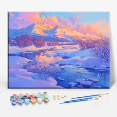 Imagem de GATES OF THE ARCTIC ALASKA Tela Emoldurada DIY Kit de Pintura por Números Bar Café Caverna Casa de Banho Parede Banheiro Varanda Pátio Decoração Presente, 40,6 x 30,5 cm