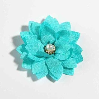 Imagem de 10 peças, 5,5 cm, 5,3 cm, tecido artificial, flor, para boutique de casamento, chiffon, festa de lótus, artesanato, casa, acessórios de cabelo, turquesa