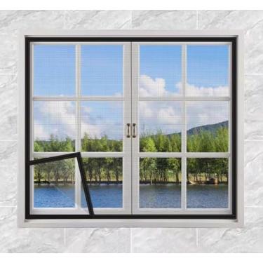 Imagem de Quadro de Mosquiteiro para Janela Mantém Moscas e Mosquitos Fora Rasgo Estável Reutilizável Boa Respirabilidade Tela com Fita