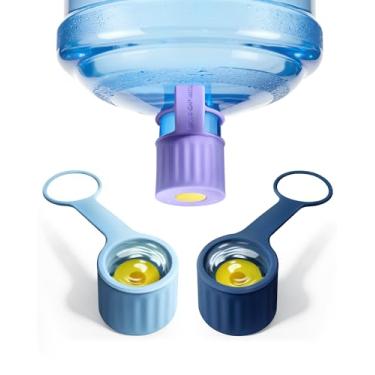 Imagem de Redsack Pacote com 3 tampas de silicone para jarro de água, tampa de substituição à prova de vazamento de 2/3/4/5 galões para tampa de garrafa de 55 mm e 60 mm padrão/parafuso/copa, pode ser lavada na