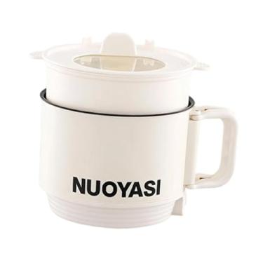 Imagem de Generic Mini Panela Elétrica de 1,8L Antiaderente com Cesto para Vapor, Portátil, Ideal para Cozinhar Macarrão, Arroz, Bolinhos de Aveia e Ovos, Branco