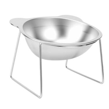 Imagem de HEEPDD Tigela Elevada de Aço Inoxidável para Gatos, Base Antiderrapante de Grande Capacidade, Tigelas Elevadas Inclinadas para Gatos Com Design Inclinado para Alimentação Fácil de