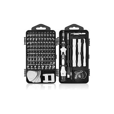 Imagem de Kit de chave de fenda de precisão 115 em 1 com 98 pontas magnéticas, conjunto de ferramentas de reparo eletrônico compatível com laptop, telefone, PC, PS4, console de jogos, tablet e manutenção de
