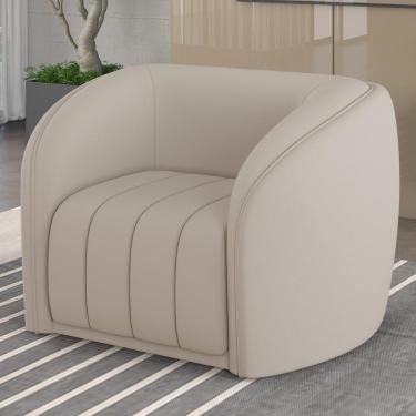 Imagem de Poltrona Decorativa Sala de Estar Adam Veludo Bege G45 - Gran Belo