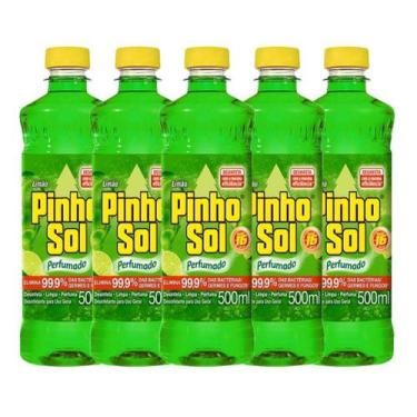 Imagem de Desinfetante Pinho Sol Limão 500ml Com Kit 5 Unidades