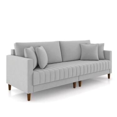 Imagem de Sofá 2 Lugares Living 156cm Pés Madeira Cléo Veludo K01 - D'Rossi, Cin