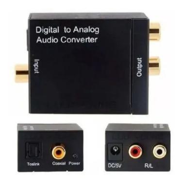 Imagem de Adaptador Conversor Ótico Toslink E Coaxial Digital Para Rca