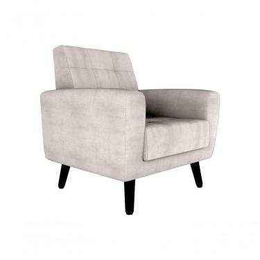 Imagem de Poltrona Cadeira Sala Decorativa Recepção Livia Matrix Bege