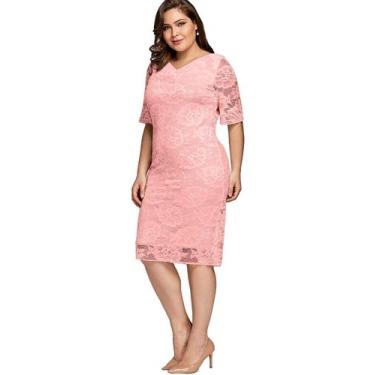 Imagem de Vestido Renda Plus Size 05 Festa Civil Batizado Madrinha - ShoopWeb, R
