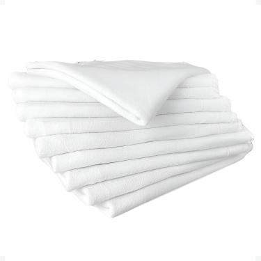 Imagem de Panos de Chão Brancos Para Limpeza Faxina Vidro Pisos C/ 10U