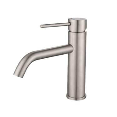 Imagem de Torneira Misturador Monocomando Bica Baixa para Banheiro Acabamento Aço Escovado DP8201