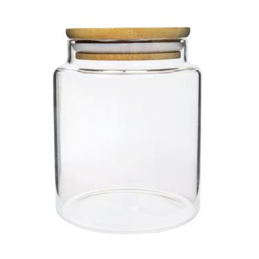Imagem de Pote Hermético De Vidro Com Tampa De Bambu 700ml Alimentos