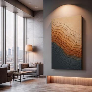 Imagem de Quadros Decorativos Montanhas Douradas 130x90 Moderno Luxo Sala Quarto