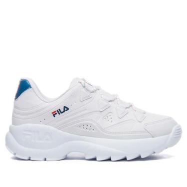 Imagem de Tênis Feminino Fila Evolux Chunky Branco/Azul, Branco, Azul, 39