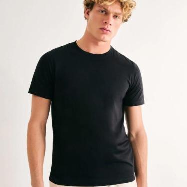 Imagem de Camiseta Manga Curta Hering Algodão Pima Masculina KG99, Preto, M