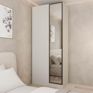 Imagem de Guarda Roupa Modulado 100% Mdf de Canto Linear Reflecta Orion Cabecasa Madeiraoriginals Aveia/Reflecta