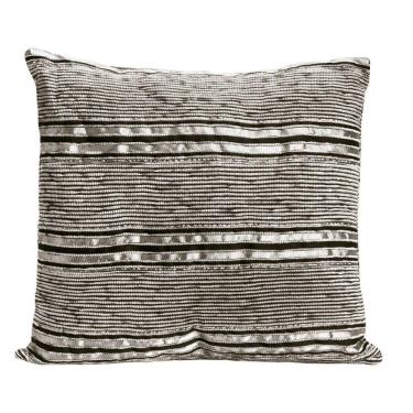 Imagem de Capa De Almofada Decorativa Chenille 1 Peça 45x45 Cm 65% Poliéster, 35% Algodão - Prata