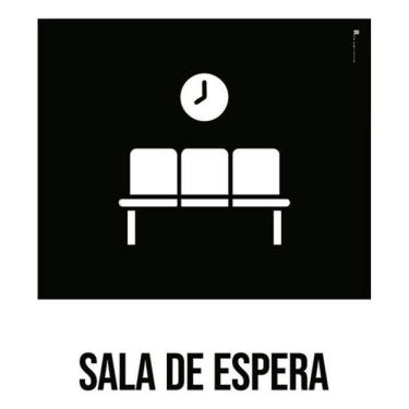 Imagem de Kit 3 Placas Desenho - Sala De Espera