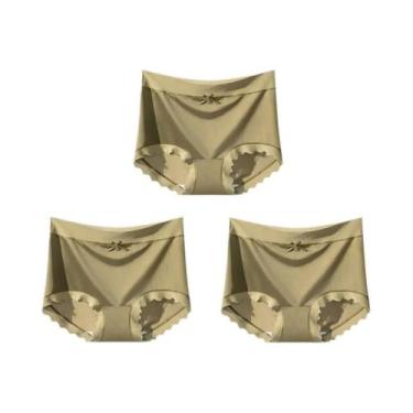 Imagem de Conjunto De 3 Calcinhas Sem Costura De Seda Gelada plus Size, Lingerie