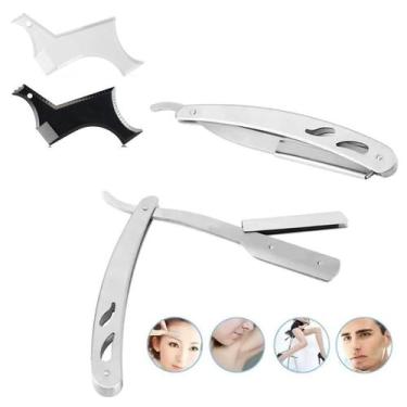 Imagem de Pente Barba Homem Régua Modelador Alinhador Preto + Navalha - Palaziun