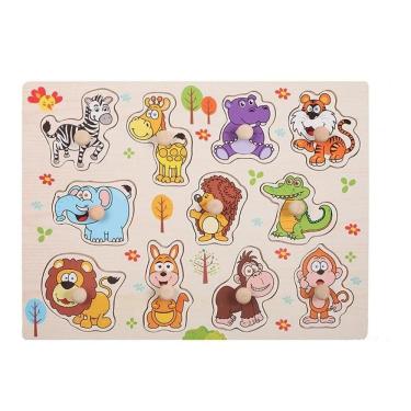 Imagem de Jogo De Encaixe Fazendinha Com Pino 26 Peças Montessori