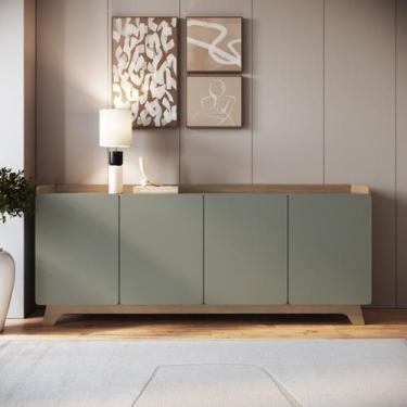 Imagem de Buffet para Sala de Jantar 200x96x40cm John 4 Portas 200cm Verde/Freij