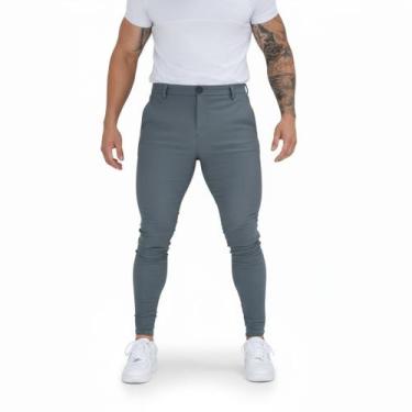 Imagem de Calça Social Bengaline Masculina com Elastano Skinny Apertada Envio Im