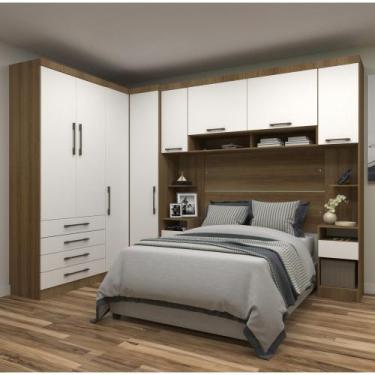 Imagem de Guarda Roupa Modulado Casal 1,38 m de Canto Paris Luciane M06 Cor:Bran