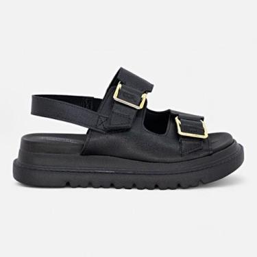 Imagem de Sandalia Modare Ultraconforto Plataforma Feminina Fivelas, Preto, 35