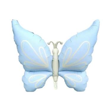 Imagem de Balão Borboleta Rosa, Branco E Roxo De 1,4 Polegadas Para Decoração De