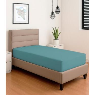 Imagem de Lençol Liso Solteiro Com Elástico Vivaldi Verde, UN, Verde