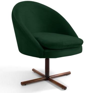 Imagem de Poltrona Decorativa Giratória Base X Rafa C06 Veludo Verde C-303 - Lya