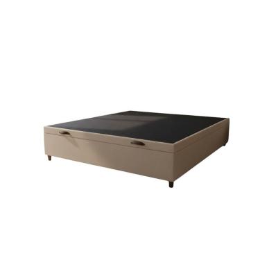 Imagem de Base Box Baú Casal 138x188cm com Pistão a Gás Estrutura Reforçada Smart Bege