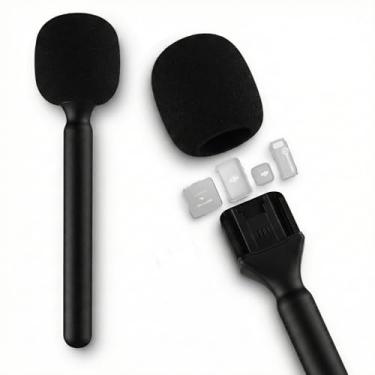 Imagem de Adaptador de mão para microfone sem fio – Suporte para entrevista para DJI Mic Mini/Mic 3/2/Pocket 3, Rode Wireless GO II e Hollyland Lark | Suporte de microfone de lapela para vlogging e relatórios