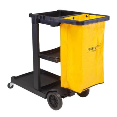 Imagem de Perfect Pro, Carro de Limpeza Funcional Basic Black, Com Rodas, Acompanha Bolsa de Vini...