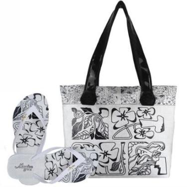 Imagem de Bolsa Feminina Casual Com Alto Relevo 3D Chinelo Slim Cinza Magicc BCH-238-Feminino