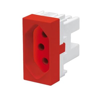 Imagem de Módulo Tomada 2p+t 20a 250 Volts Habitat Vermelha - 2323 - Fame Tomada