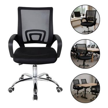Imagem de Cadeira Escritorio Ergonomica Giratoria Altura Ajustavel Confortavel Estudos Casa Home Office Quarto Apoio Braços