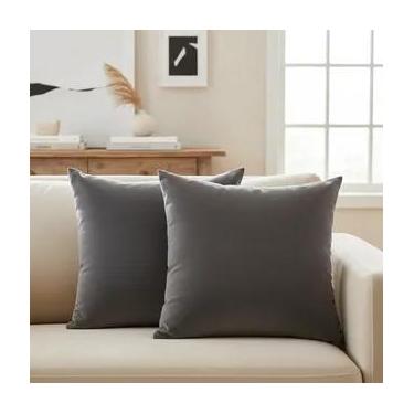Imagem de Kit 02 Capas Almofada Suede Sortido Promoção Veludo Sala - Fama, Cinza