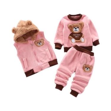 Imagem de Conjunto De Roupa Com Capuz De Fleece Para Bebês Meninos E Meninas, 3 