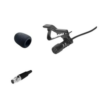 Imagem de Microfone De Lapela Miniatura Preto 3.5mm Com Clipe De Metal E Proteto