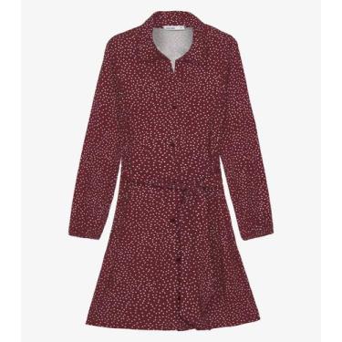 Imagem de Vestido Feminino Manga Longa Bufante Endless Vermelho, M, Vermelho