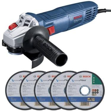 Imagem de Kit Esmerilhadeira angular 4.1/2" 710W GWS 700 + 5 Discos de corte (22