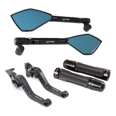 Imagem de Kit Retrovisor Manopla Manete Nxr Bros 125 150 160 A Lona - Stark Race