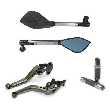 Imagem de Kit Manopla Retrovisor Manete Ybr Factor Crosser Freio Disco - NoBrand
