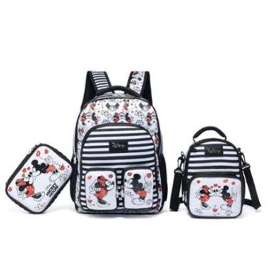 Imagem de Kit Escolar Mochila de Costas Lancheira Estojo Minnie Mickey Disney-Unissex