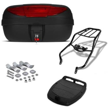 Imagem de Baú 45 Litros Pro Tork + Bagageiro Nxr Bros 125/150 2003/08 Vermelho, 