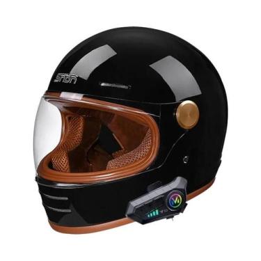Imagem de Capacete De Moto Retrô Vintage Aberto Certificado DOT Para Pilotagem D