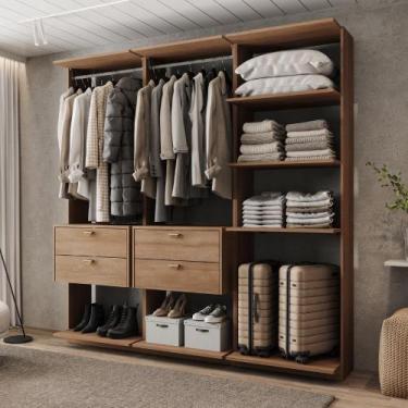 Imagem de Closet Modulado com 4 Gavetas Alasca Freijó Carraro